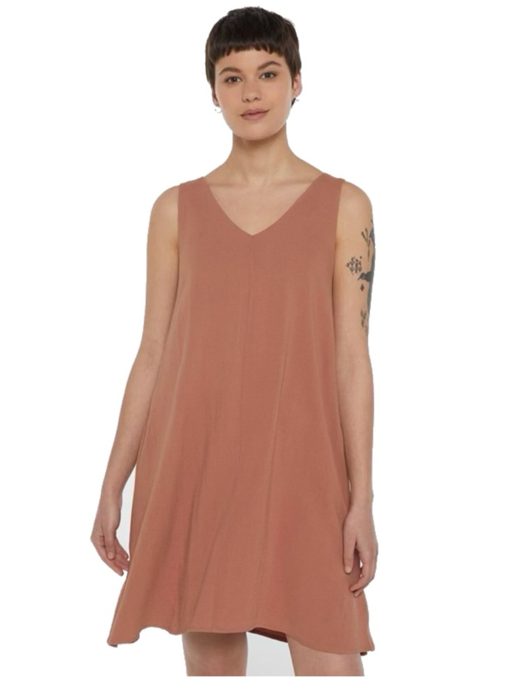 Reitmans Rust Terracotta Linen Blend Relaxed Dress